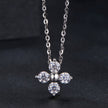 925 Sterling Silver & White Gold Plated Moissanite Necklace 40+5cm for Women
