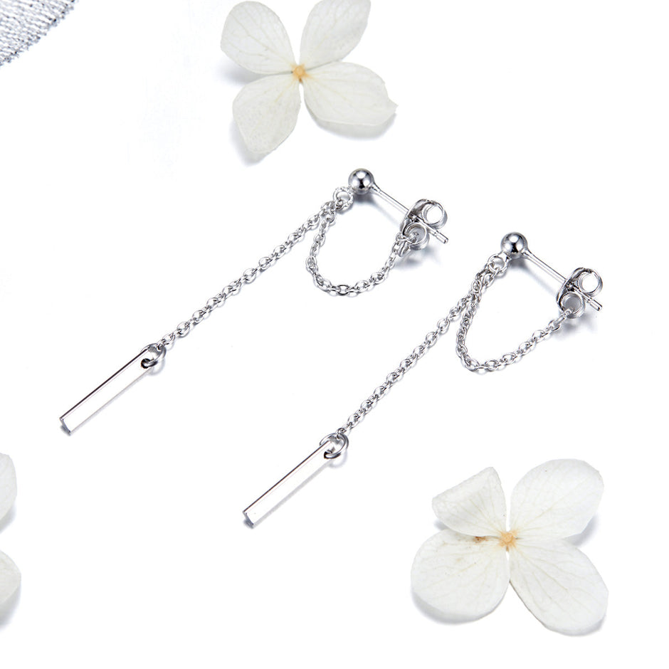 S925 Sterling Silver Plated Platinum Earrings for Women