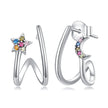 925 Sterling Silver Earrings with Pavé Setting CZ, 1.3*0.9cm, for Women