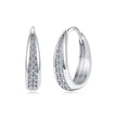 925 Sterling Silver White Gold Plated 1.3cm Moissanite Hoop Earrings for Women