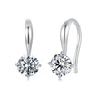 925 Sterling Silver White Gold Plated 0.5ct Moissanite 1.4x0.6cm Earrings for Women