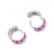 925 Sterling Silver Enamel CZ Earrings for Women, 1.2*0.3cm, Platinum Plated