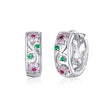 925 Sterling Silver Earrings with Pavé Setting CZ, 1.2*0.5cm, for Women