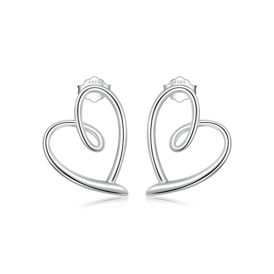 925 Sterling Silver Earrings for Women - 19x14mm, Platinum Plated