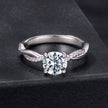 925 Sterling Silver Moissanite 0.65 Carat Ring Size 6 for Women