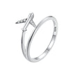 925 Sterling Silver Ring with Pavé Setting CZ, Size 6.0, Oxidized Finish for Women
