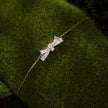 925 Sterling Silver White Gold Plated Moissanite Bow-Knot 15+6cm Bracelet for Women