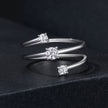 925 Sterling Silver 3mm Moissanite Ring for Women