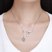 925 Sterling Silver Necklace with Bird and Leaves Design for Women