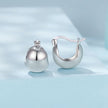 925 Sterling Silver Plated White Gold Earrings 1.4 x 1.0 cm for Women
