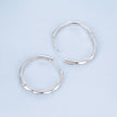 925 Sterling Silver White Gold Plated Hoop Earrings with CZ - 2.0cm