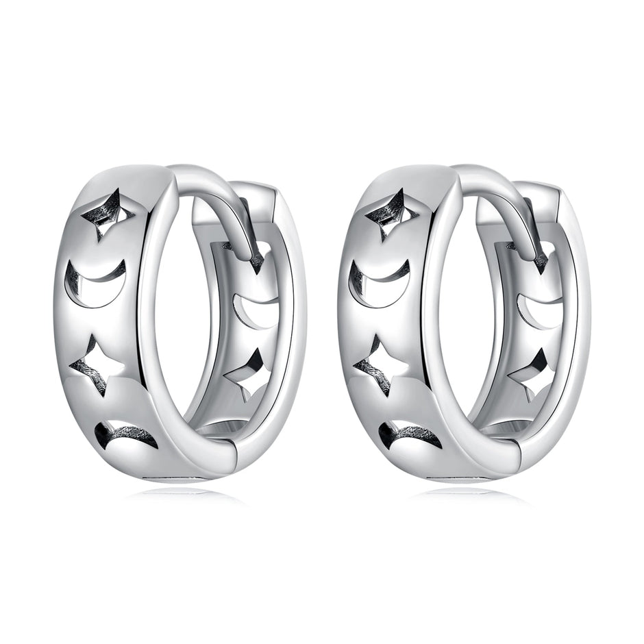 925 Sterling Silver Oxidized Earrings for Women 1.2*0.4cm