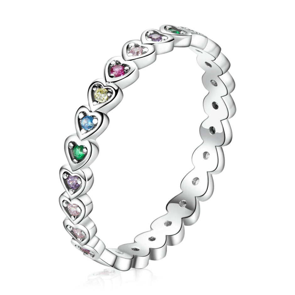 925 Sterling Silver & Platinum Plated 0.29cm CZ Ring for Women Size 6.0