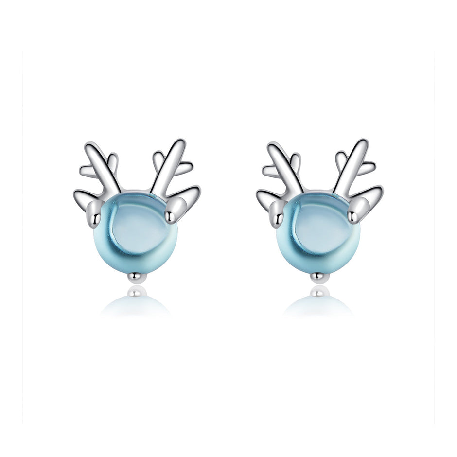 925 Sterling Silver Transparent Glass Earrings