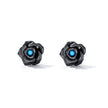 925 Sterling Silver Earrings with Turquoise and Black Gold Finish