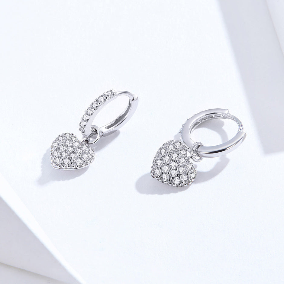 925 Sterling Silver CZ Pavé Setting Earrings for Women