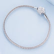 925 Sterling Silver Bracelet with Pavé Setting CZ, 17cm for Women