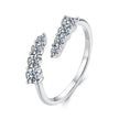 925 Sterling Silver White Gold Plated Size E Moissanite Ring for Women