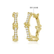 925 Silver Gold Plated Pavé CZ 1.6 x 0.3 cm Hoop Earrings for Women