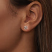 925 Sterling Silver Earrings with Pavé Setting CZ and White Gold Plating