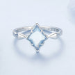 925 Sterling Silver White Gold Plated 1.2x0.9cm Pendant Ring Size 6.0 for Women