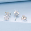 925 Sterling Silver White Gold Plated Earrings 0.5cm with CZ