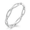 925 Sterling Silver 0.3cm Platinum Plated Ring