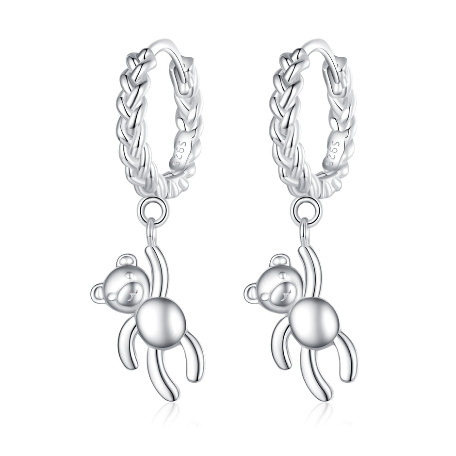 925 Sterling Silver Plated Platinum Earrings