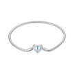 925 Sterling Silver Moonstone Bracelet 17.0 cm with White Gold Plating for Women