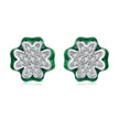 925 Sterling Silver Earrings with Pavé Set CZ & White Gold Plating, 0.75cm for Women
