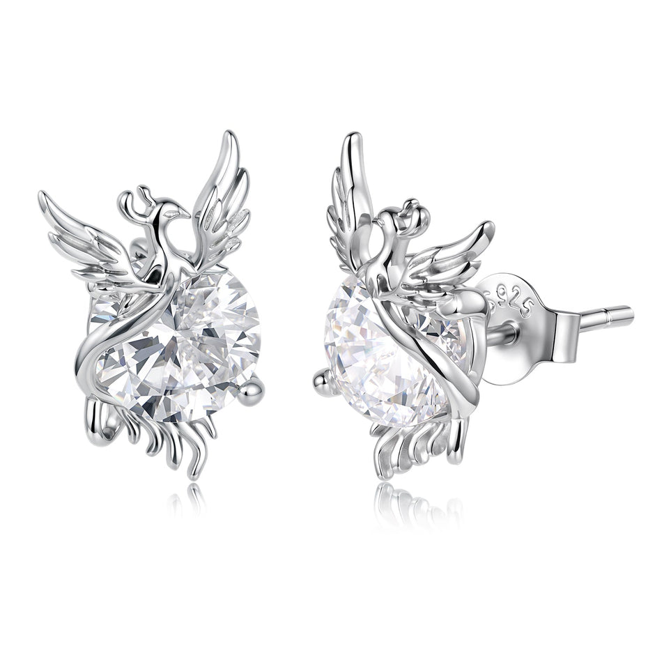 925 Sterling Silver White Gold Plated 1.4x0.9cm Pavé CZ Earrings for Women