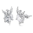 925 Sterling Silver White Gold Plated 1.4x0.9cm Pavé CZ Earrings for Women