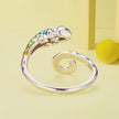 925 Sterling Silver Enamel Process Pavé Setting CZ Ring for Women