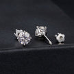 925 Sterling Silver Moissanite Stud Earrings for Women - 0.5ct, 0.6cm Size, White Gold Plated