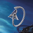 925 Sterling Silver Oxidized Glass Ring