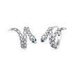 925 Sterling Silver Earrings with Pavé Setting CZ in Oxidized Finish