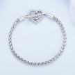 925 Sterling Silver 3.0mm Plated Platinum Bracelet Size 17.0 for Women