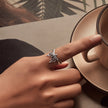 925 Sterling Silver Oxidized Silver 0.2-1.3 cm Adjustable Ring
