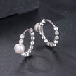 925 Sterling Silver White Gold Plated Moissanite & Pearl Earrings for Women