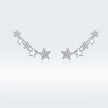 925 Sterling Silver Earrings with Plated Platinum and Pavé Setting CZ
