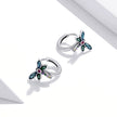 925 Sterling Silver Dragonfly Earrings with CZ and Enamel - 0.9 cm for Women