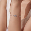 925 Sterling Silver + White Gold Plated 15cm Adjustable Bracelet with CZ and Synthetic Spinel for Women