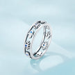 925 Sterling Silver Oxidized Silver Ring with Pavé Setting CZ, Size 6 for Women
