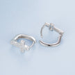 925 Sterling Silver Hoop Earrings with Pavé Setting CZ, 1.3x0.8cm, for Women