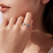 925 Sterling Silver Enamel White Gold Plated Ring for Women