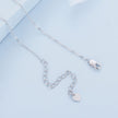 925 Sterling Silver Necklace with Pavé Setting CZ and Transparent Glass, 450mm for Women