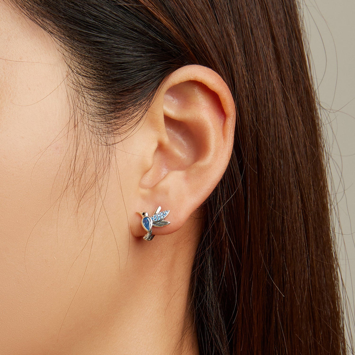 925 Sterling Silver Earrings with Pavé Setting and Oxidized Finish for Women