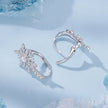 925 Sterling Silver Earrings with Pavé Setting CZ in White Gold for Women