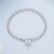 925 Sterling Silver White Gold Plated 17cm Bracelet with CZ Paved Setting for Women