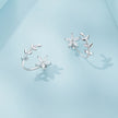 925 Sterling Silver Plated Platinum Earrings with CZ